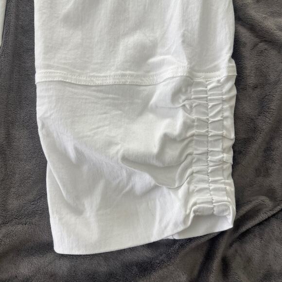 ELLIOTT LAUREN Womens Pants 8 White Cropped Pull On Stretch Pockets Ruched - Picture 2 of 12